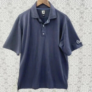 Footjoy Men's polo Golf Shirt Size L Short Sleeve Navy Blue